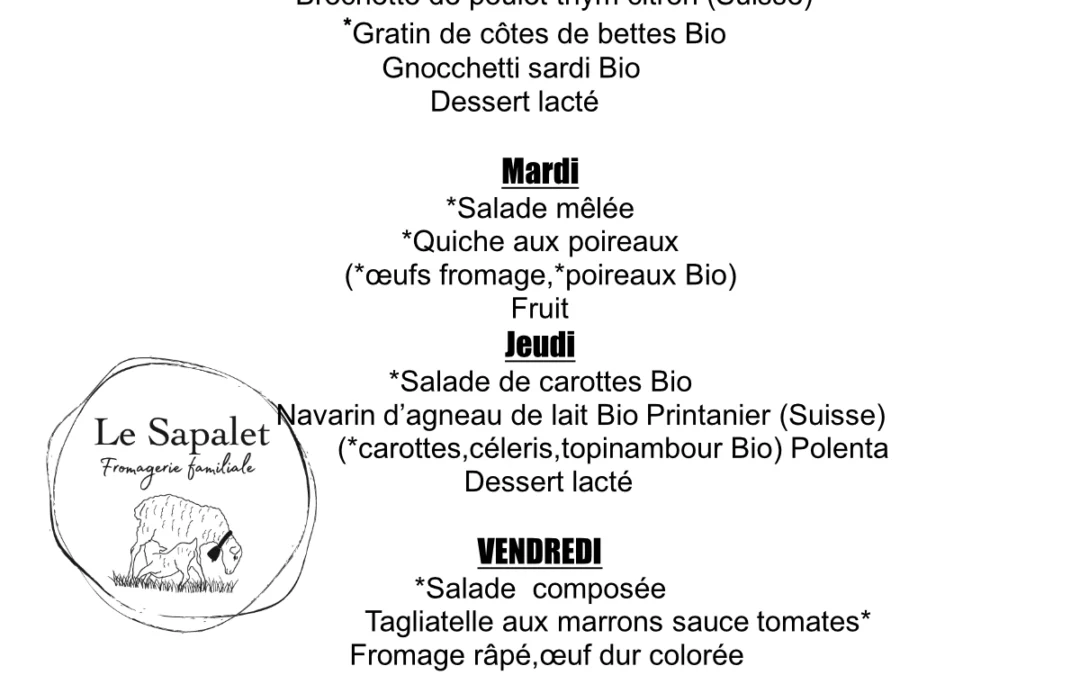Menu hebdomaire 16.03.26