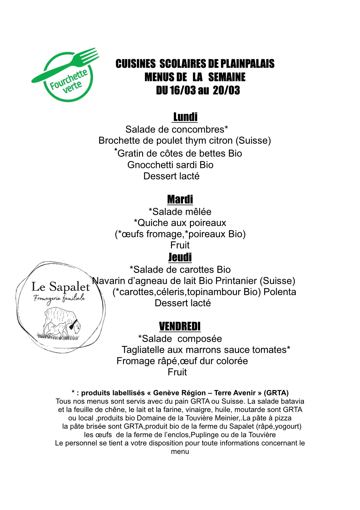 Menu hebdomaire 16.03.26