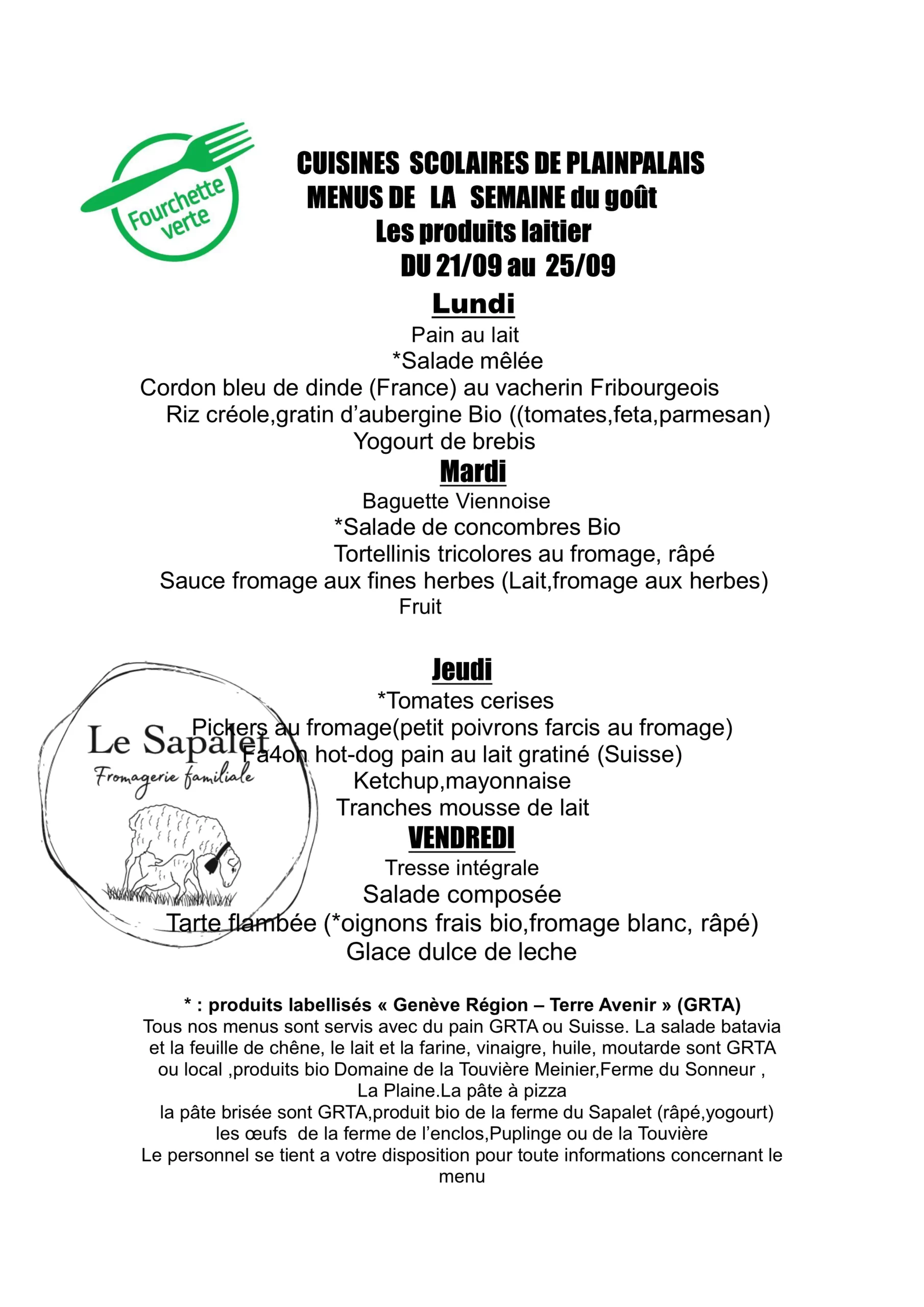 Menu hebdomadaire du 21.09.2026 au 25.09.2026